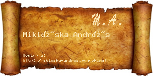 Miklóska András névjegykártya